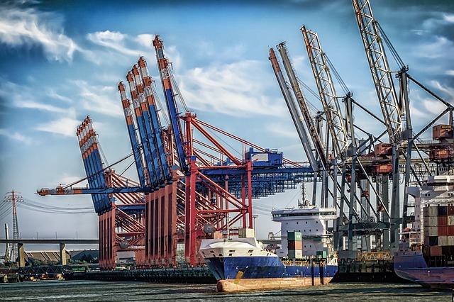 harbor workers and boat