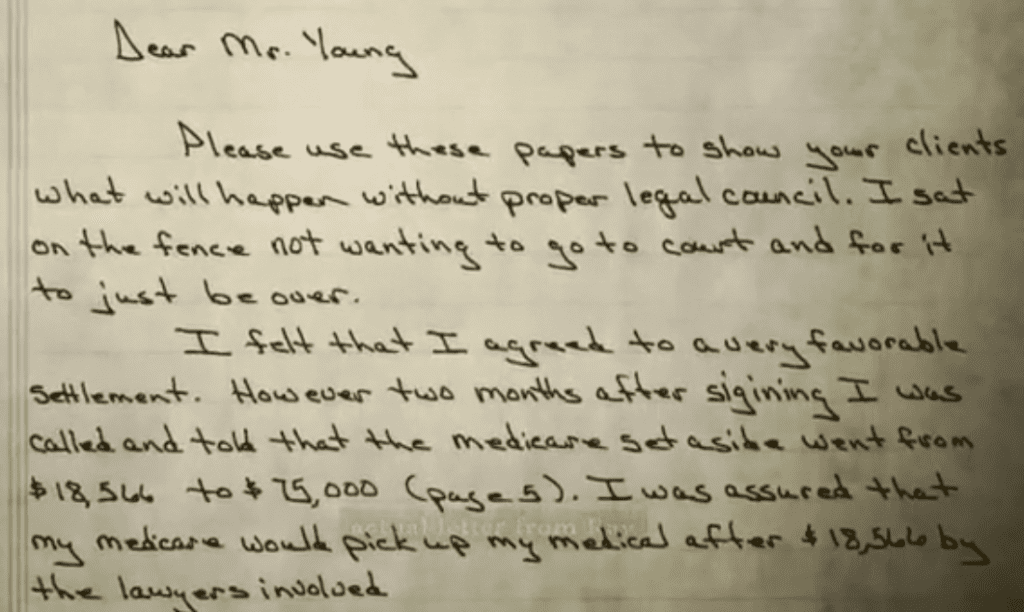 a letter from an injured worker who tried settling a jones act claim out of court