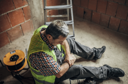 injured offshore worker in pain after ladder accident
