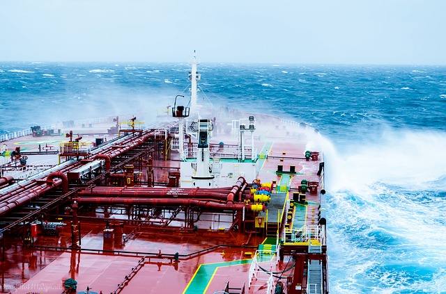 Slippery shipping vessel deck
