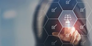 person pressing legal button