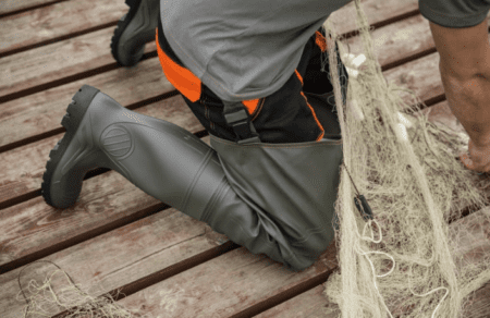 Maritime worker on a deck